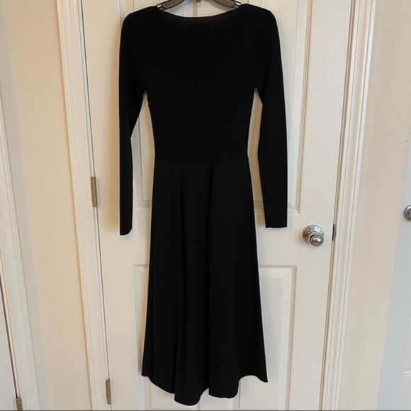 VINCE V-Neck Long Sleeve Dress in Black Size XXS - Picture 8 of 12